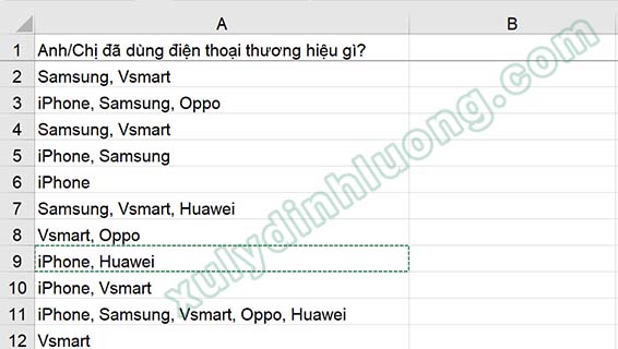 Nhập dữ liệu câu hỏi nhiều đáp án từ Google Forms vào SPSS