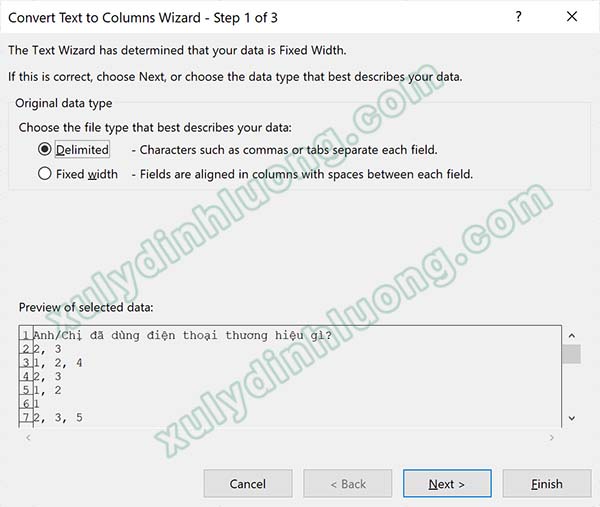 Nhập dữ liệu câu hỏi nhiều đáp án từ Google Forms vào SPSS