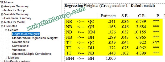 Phân tích mô hình cấu trúc tuyến tính (SEM) bằng AMOS
