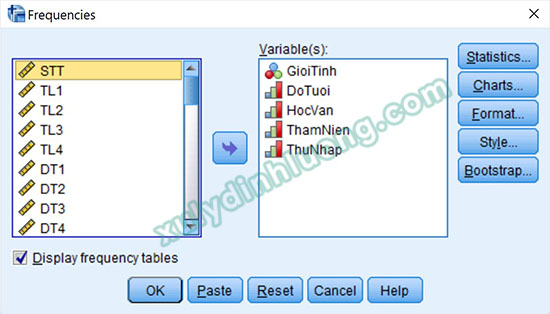 xử lý số liệu bằng SPSS