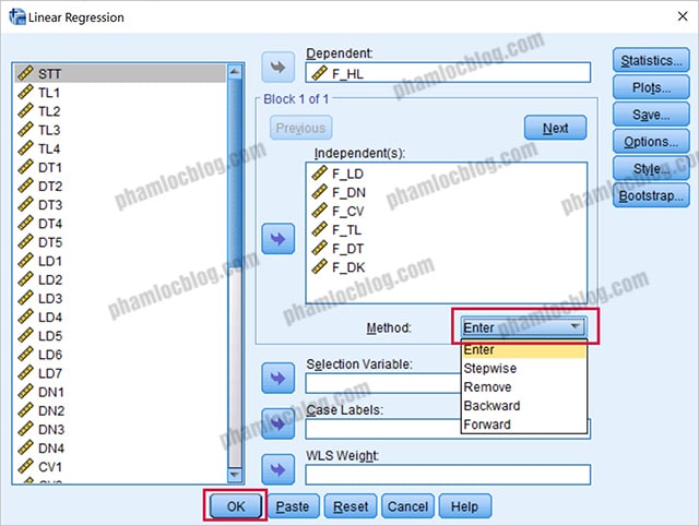 phân tích hồi quy đa biến spss